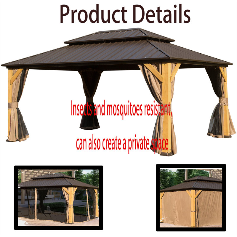 Aluminum Gazebo, 115.8" H x 166.5" W x 117" D
