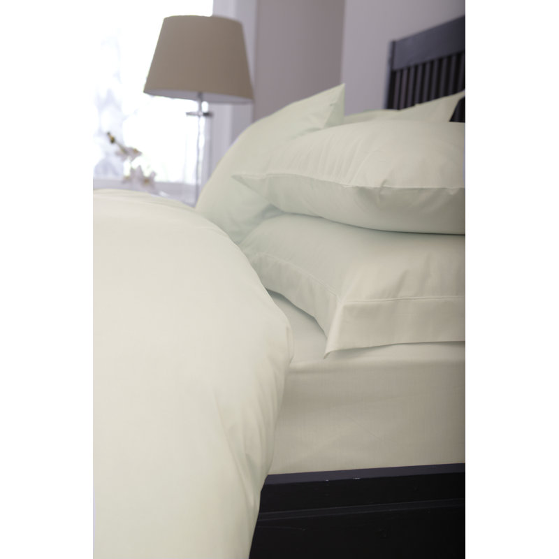 Percale Fitted Sheet, Ivory, Single (3')