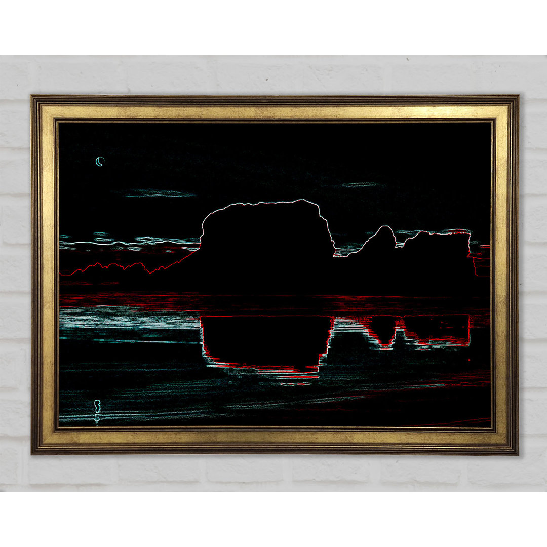 Gerahmtes Wandbild Abstract Neon Landscape 06