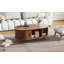 Table basse ovale en bois cannelée-440808257