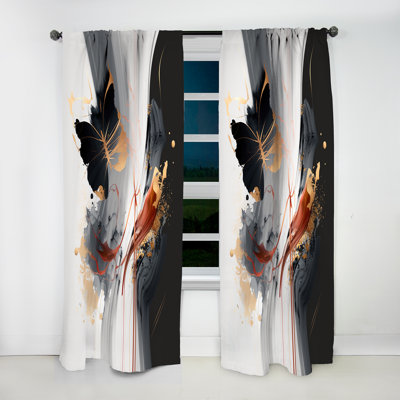 Dufort - Peinture papillon moderne - Rideau moderne - Velours obscurcissant - 1 panneau