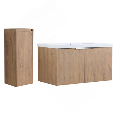 Meuble-lavabo mural 36 po avec lavabo et armoire d'appoint 36 po