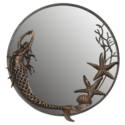 Mermaid Round Iron Framed Mirror