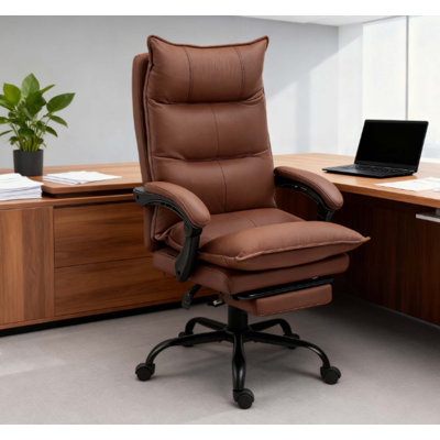 High-End Office Recliner With Adjustable Footrest - Luxury Craftsmanship For Professionals Seeking All-Day Comfort by Wildon Home