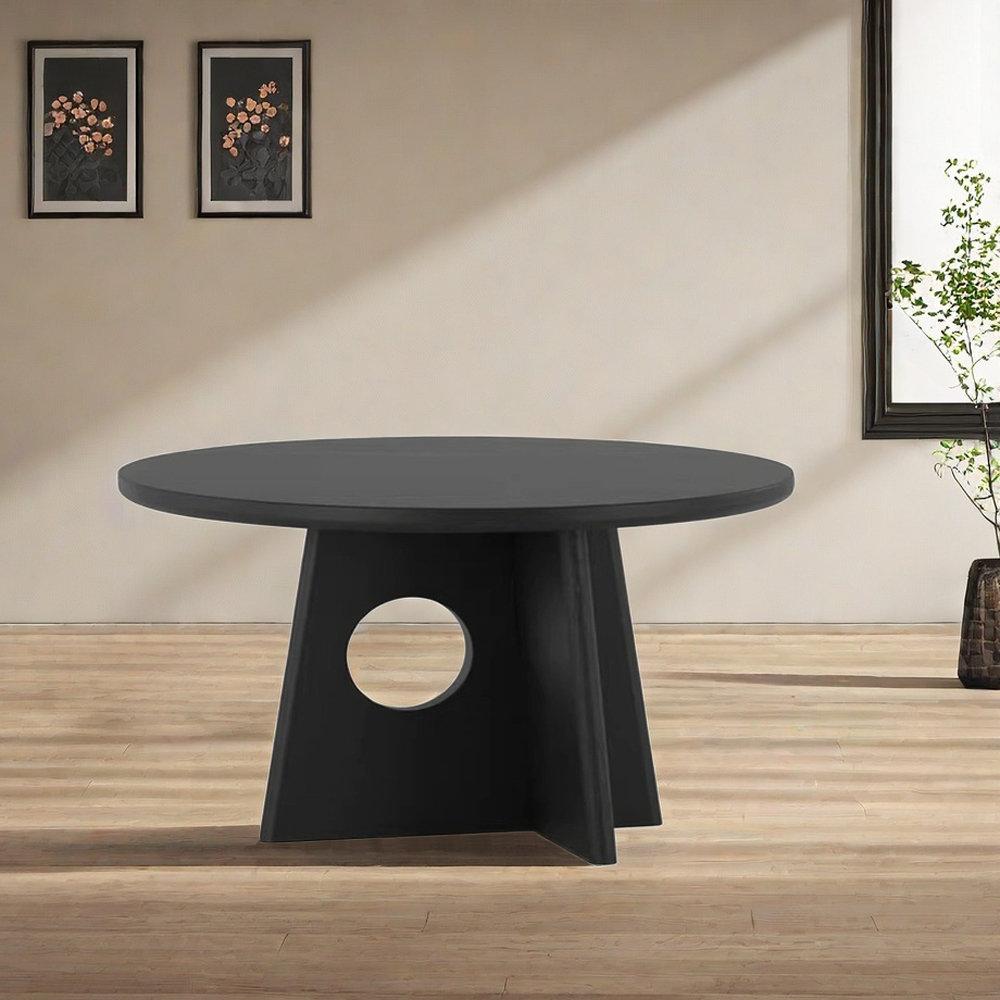 A Zoetic Home Table de salle à manger ronde en bois massif - Wayfair Canada
