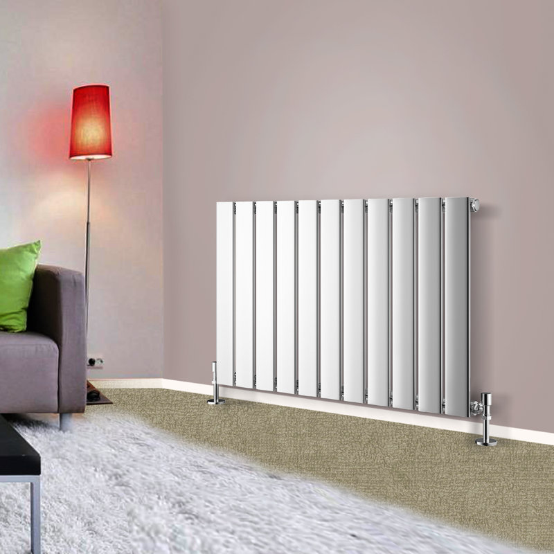 Shonta Horizontal Single Flat Panel Radiator, Chrome, 60cm H x 74.8cm W