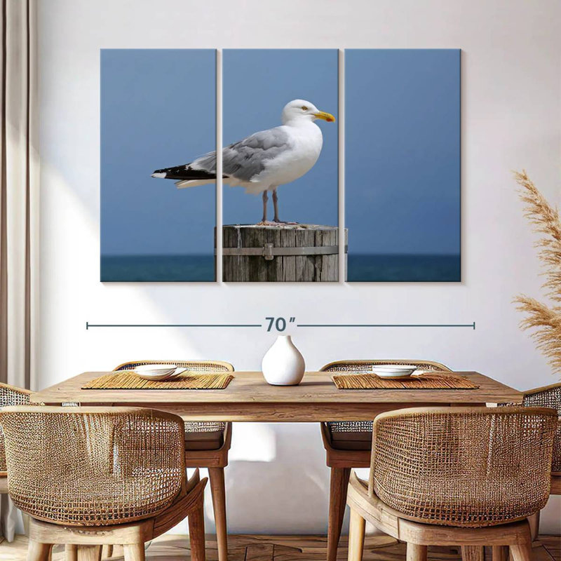 Brampt Seagull On Wood Post, 42" H x 65" W