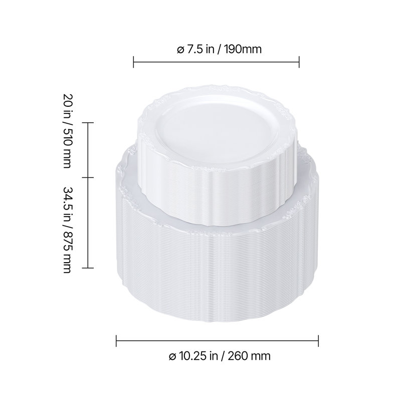 Assiettes jetables en plastique Assiettes en plastique blanches