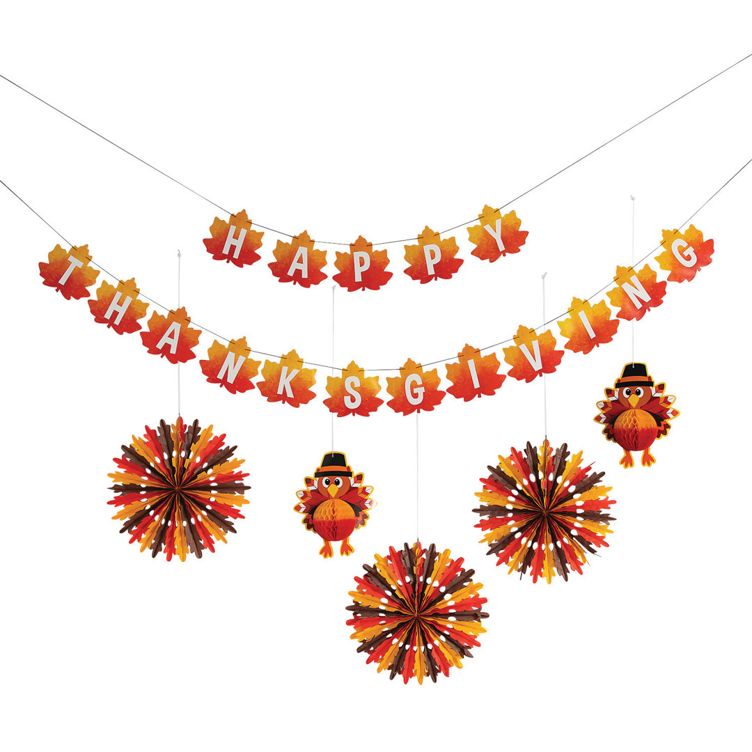 Arieus Paper Thanksgiving Banner (Set of 6) The Holiday Aisle®