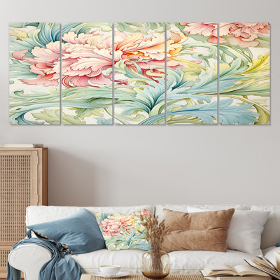 Aurand - Flowers Wall Art Canvas 5 Piece