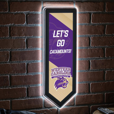 NCAA Team Pennant Shaped LED Lighted Wall Sign