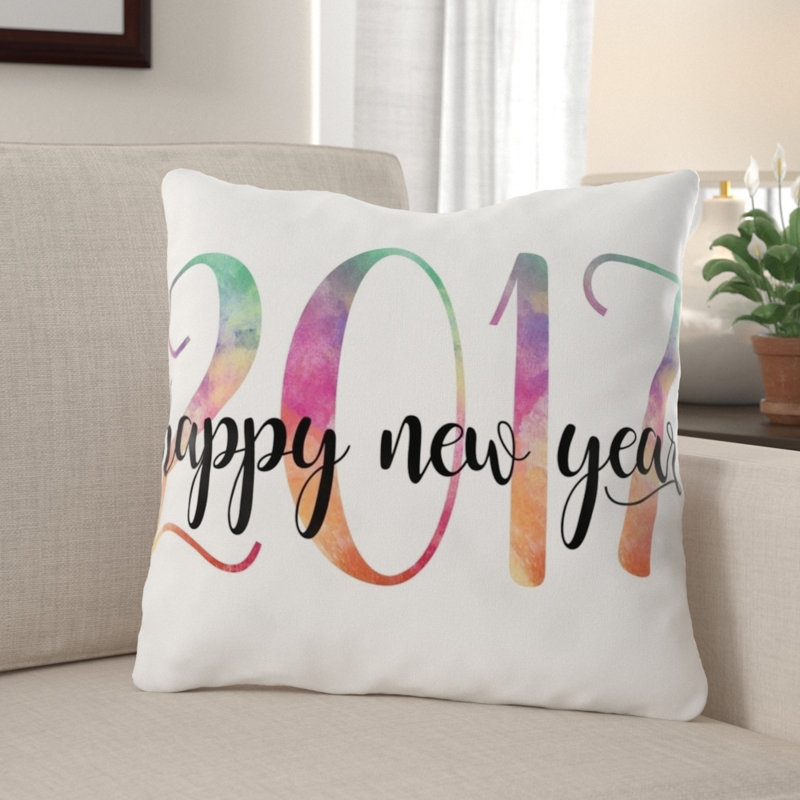 Coussin décoratif new year Orrstown, Microsuède, Intérieur