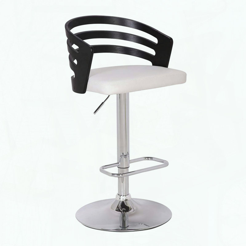 Tabouret de bar rotatif moderne Modern, Siège blanc / structure noire