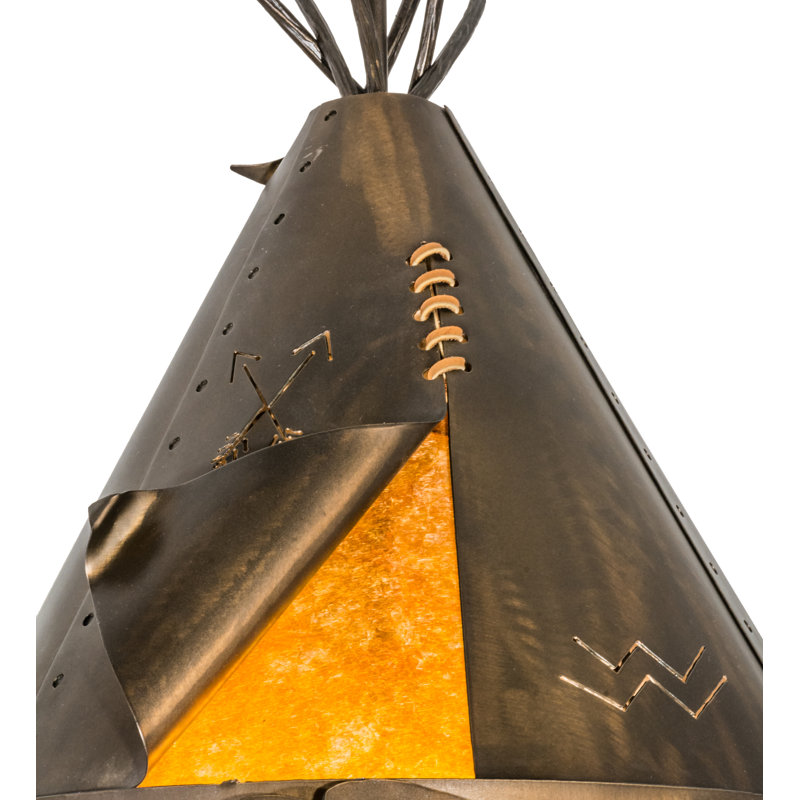 Rustic Lodge 4 - Light Pendant, 69" H x 20" W x 20" D, Antique Copper