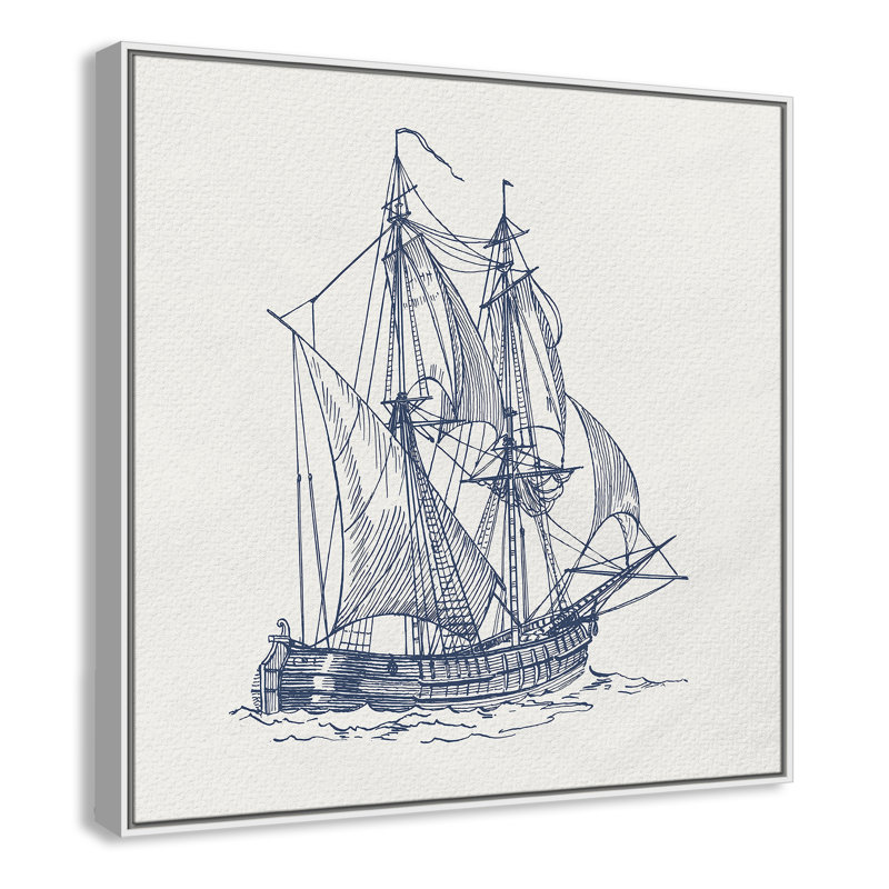 «Into the Sea I» par Kimberly Allen, Blanc, H 37,5 po x l 37,5 po