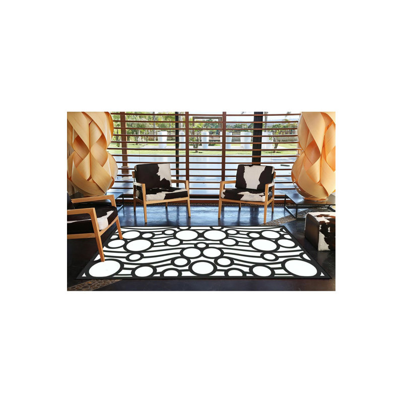 Tapis rond rond à motif peint, Sous-tapis rectangulaire de 3 pi 3 po x 4 pi 11 po