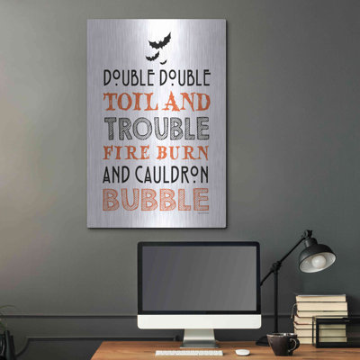 «Toil And Trouble» par Lettered & Lined, art mural en métal, 24 po x 36 po