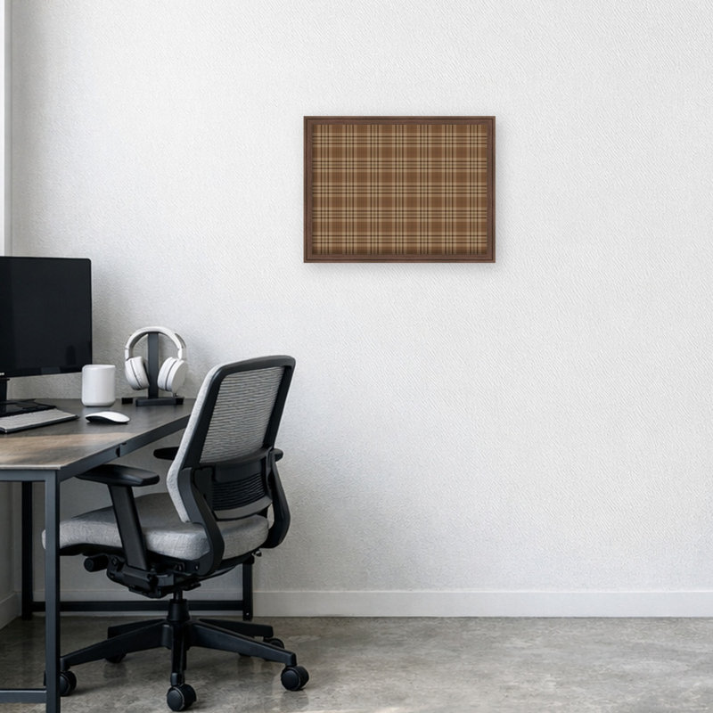 Structure murale encadrée en tissu à panneau magnétique brun, 26" H x 20" W, Brown/Florence Medium Brown