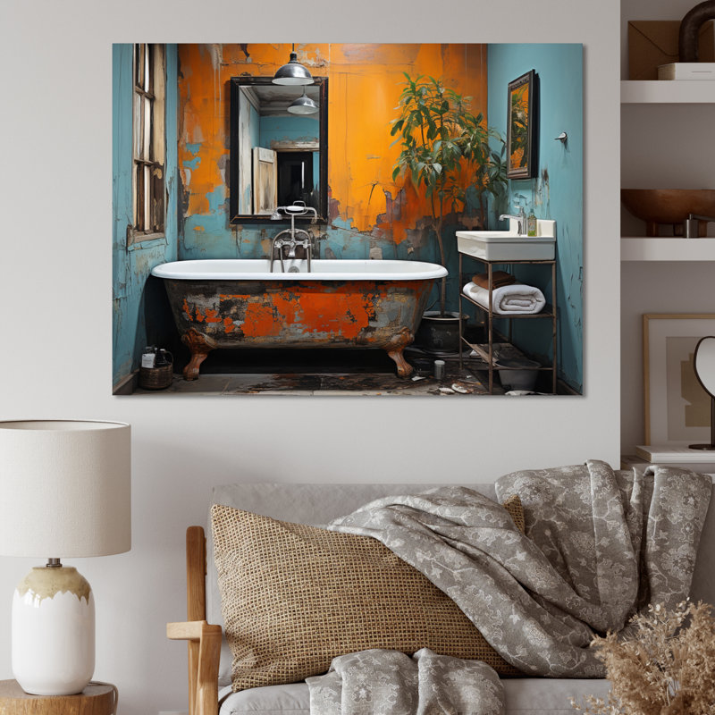 Impression sur toile de salle de bain, Urban Spa Oasis Decor - salle de bain Urban Oasis II, H 30 po x l 40 po x P 1,5 po