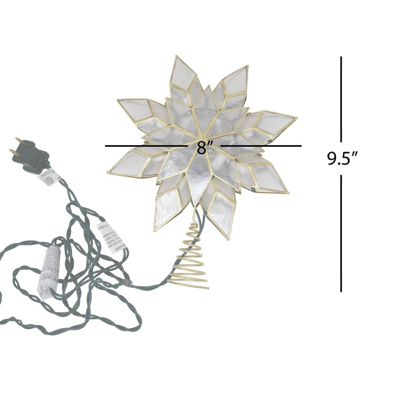 Metal Astrology & Stars Lighted Tree Topper, 9.5" H x 8" W x 3" D, Gold