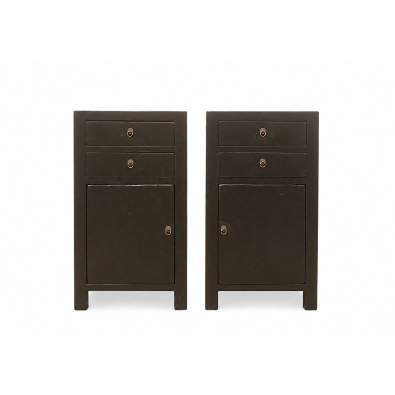Pair of Antique Black Night Stand or Accent Cabinets or Side Table