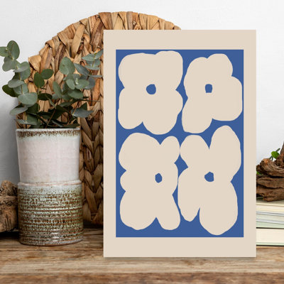 Soft Blue Floral Forms by Melloi Art Prints - Wrapped Canvas Print