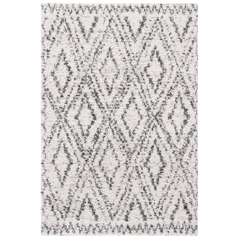 Tapis ivoire / noir Hasiel, Rectangle 5'3" x 7'6"