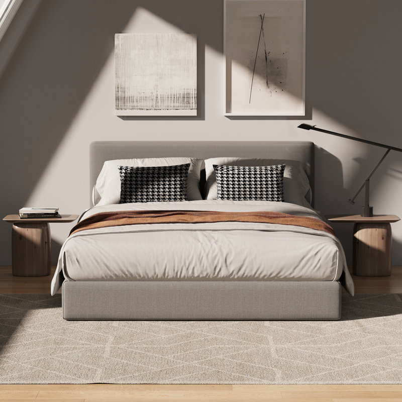 Upholstered Bed, Grey, Double (4'6)