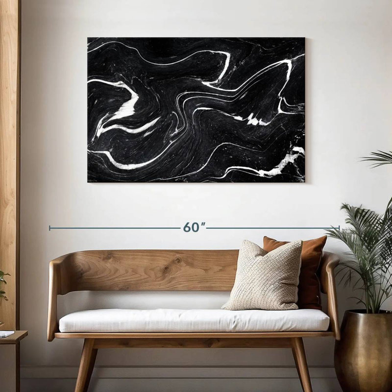 Noir et blanc, H 30 po x l 45 po