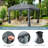 12' x 10' Patio Heavy Duty Steel Gazebo Canopy Double Vented Outdoor Gray