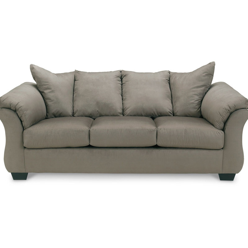 Canapé Dari, polyester classique, accoudoirs coussinés en mousse, 89 po, Gris