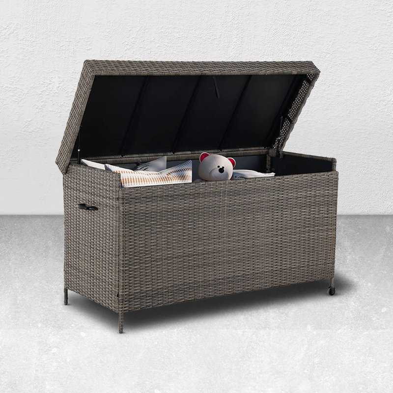 Blue Elephant 153.7cm W 643.5L Water Resistant Deck Box, Light Brown