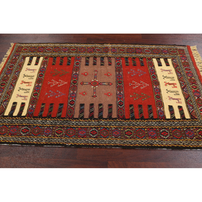 One-of-a-Kind 3'6" X 5'11" New Age Wool Area Rug in