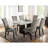 Genuine Marble Table Top 1Pc Counter Height Dining Table Sturdy Design Solidwood Base Dining Room High Table-799725231