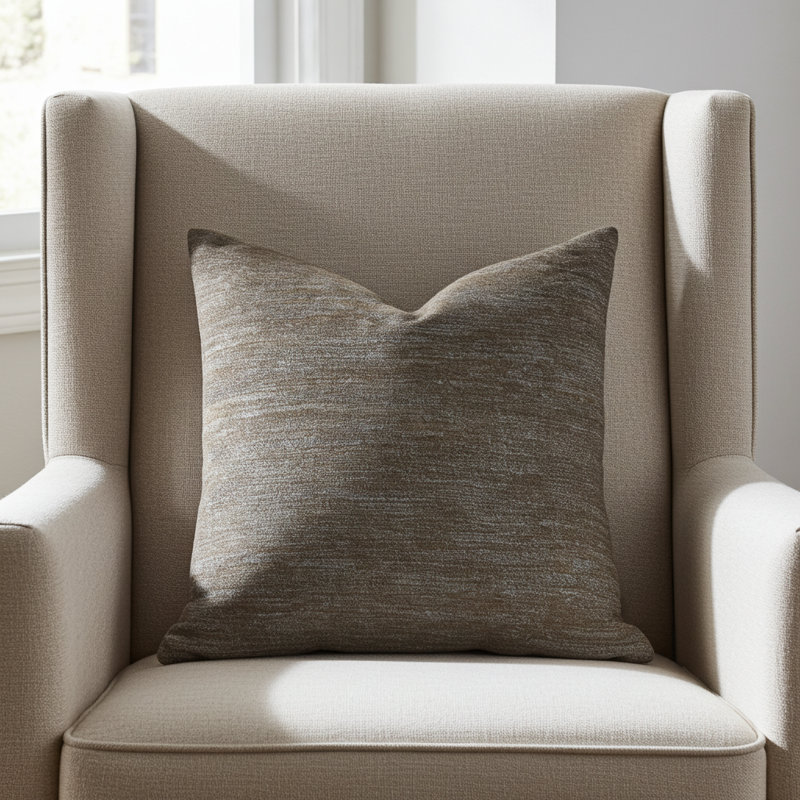 Monroe Bisque Novelty Pillow Cover & Insert, 16" H x 16" W, Gray