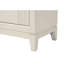 Commode 1 pièce avec glissières latérales en métal, poignées chromées, 5 tiroirs à queue d'aronde, design cannelé, fini blanc antique, style transitionnel, chambre à coucher