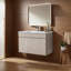 Ensemble de meuble-lavabo mural moderne et élégant de 36 po de couleur grain de bois gris