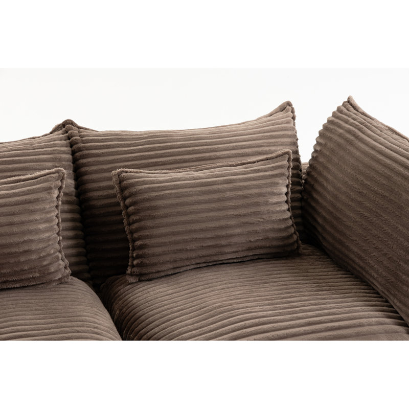 Canapé modulaire en velours côtelé 74,8 pouces Compression Cloud