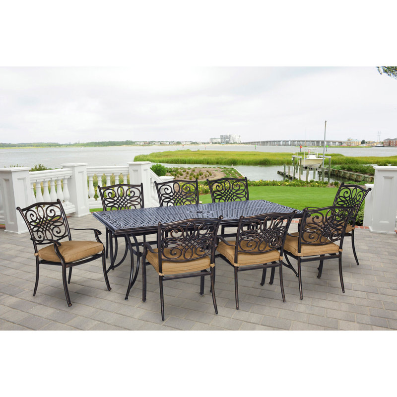 Carleton 9 Piece Dining Set with Cushion