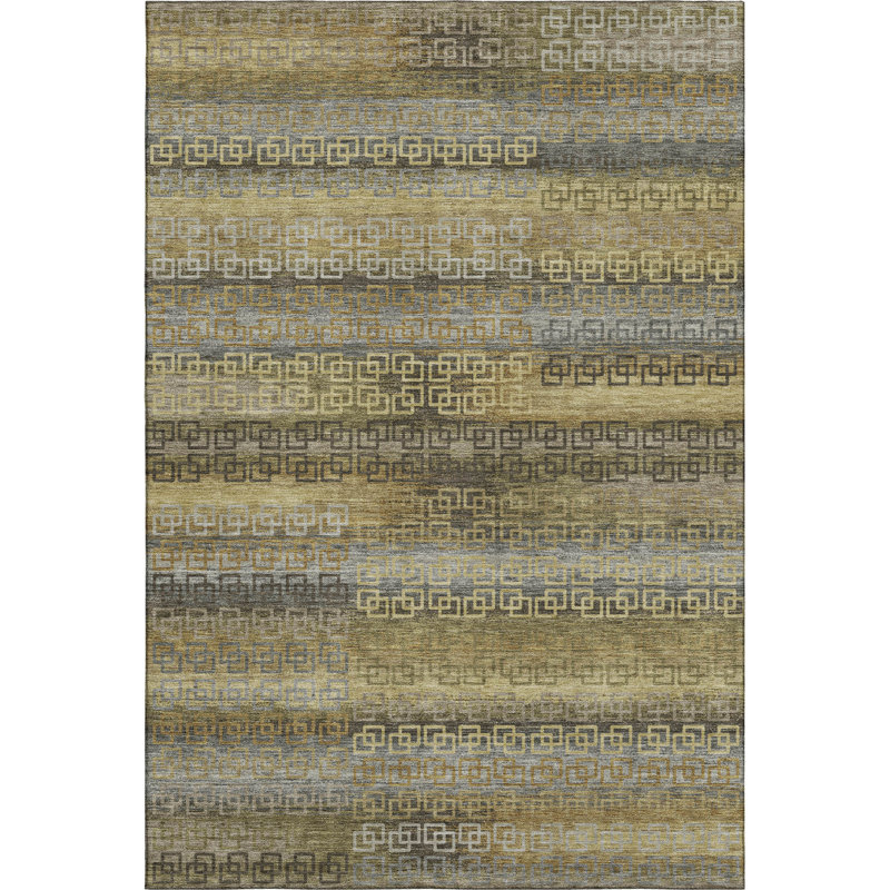 Premium Machine Washable Mayfield Striped Rug, 8' x 10', Plum