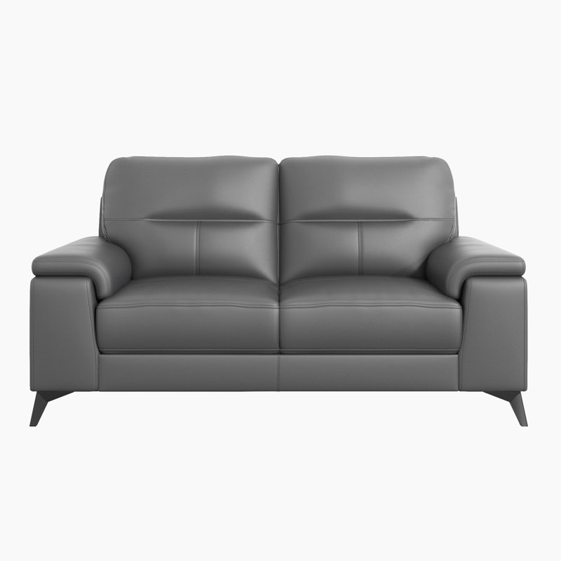 Causeuse en cuir Nashely, Gris foncé