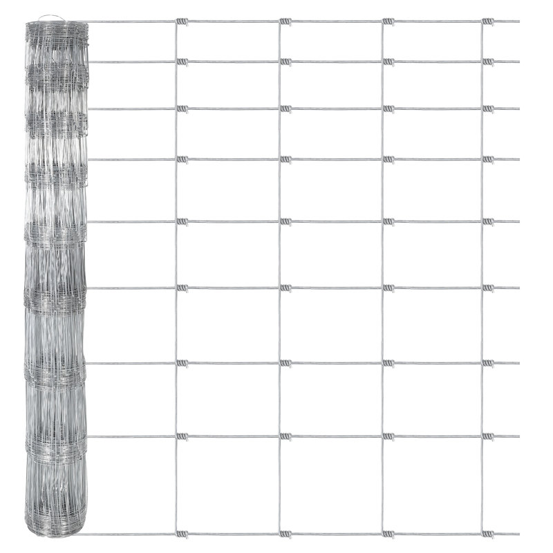 Clôture en métal galvanisé de 5 pi x 164 pi, clôture en fil de zinc de calibre 14, filet de ferme robuste pour la protection des bovins, des chèvres, des cerfs, des cours et des animaux