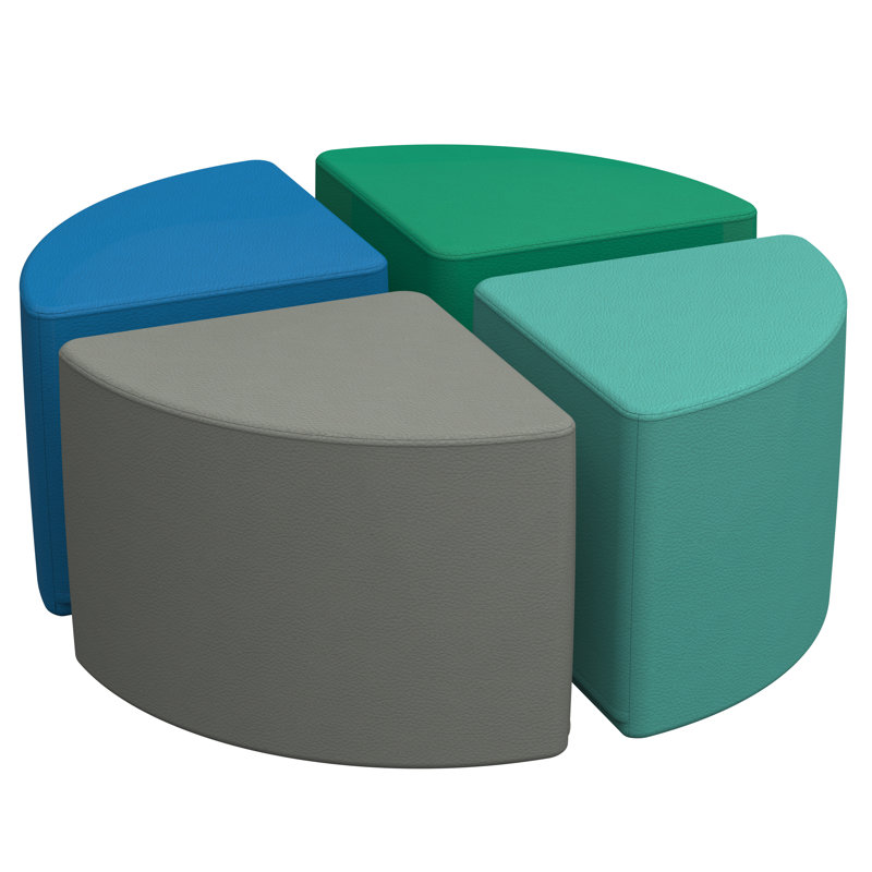 SoftScape Multicolor Polyurethane Pie Footstool Set
