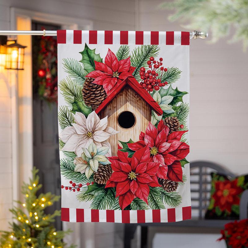 Poinsettia Birdhouse Moire House