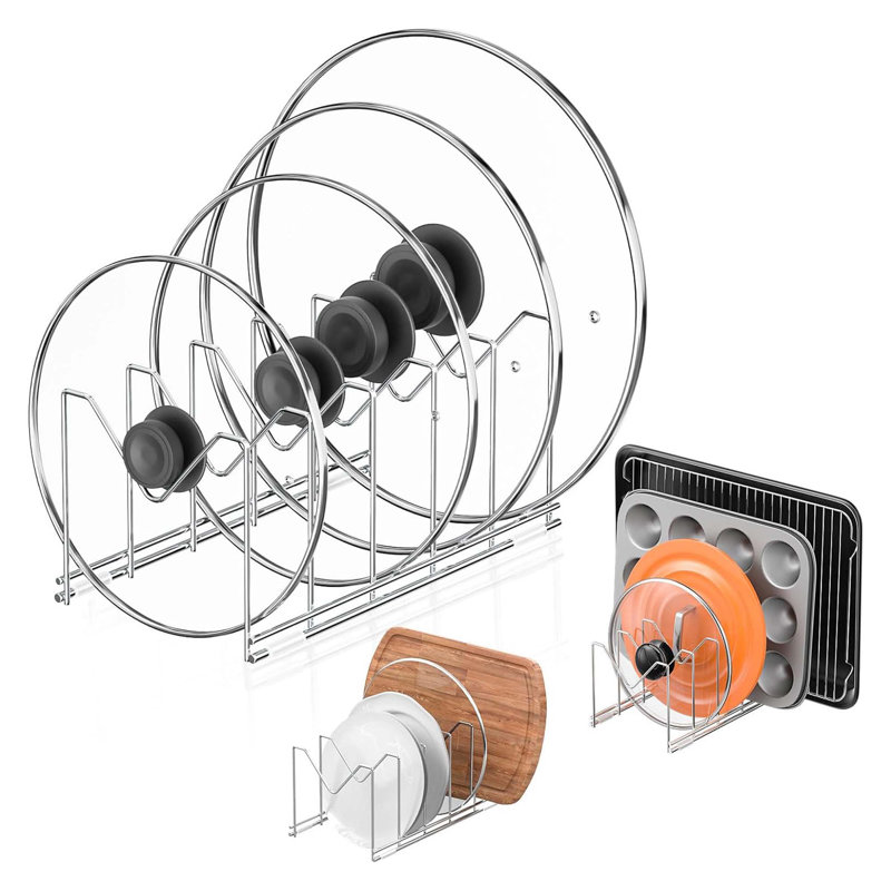 Ensemble de 3 couvercles en acier inoxydable avec couvercle antidérapant pour armoire