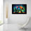 Art mural en verre épique «Vibrant Bear 2» par Rey Klimt, 36 po x 24 po