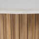 Saig 22 in. W Round Marble and Wood Side Table