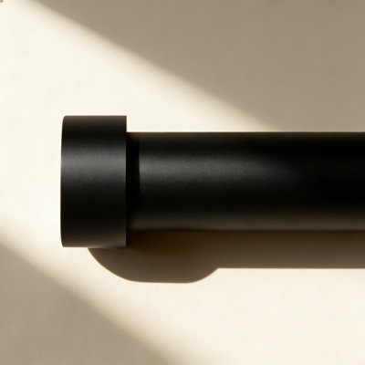 Heavy Duty Adjustable Curtain Rod, 1 Inch Diameter Steel Drapery Rod With Modern End Cap Design, Supports Up To 30 Lbs, Fits Windows 36 To 88 Inches