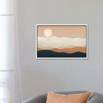 Mojave Mountains And Moon Portrait by Ryan Fowler - Print on Canvas