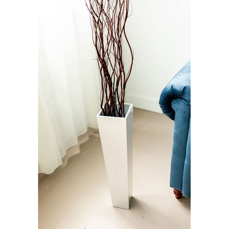 Vase de plancher en bois, Blanc, H 27 po x l 6 po x P 6 po